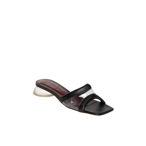 Staud 'Simone' Black Leather Clear Mule Size 7.5 - Picture 1 of 5